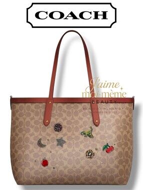 Coach RETAIL Crystal Embellished Tea Rose Star Rexy Cherry Central City Tote